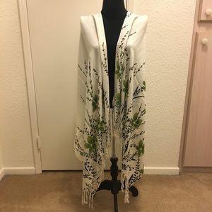 Floral print wrap scarf shawl